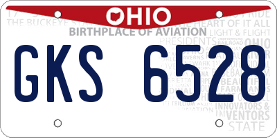 OH license plate GKS6528