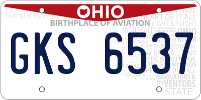 OH license plate GKS6537