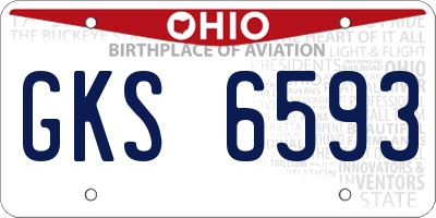 OH license plate GKS6593