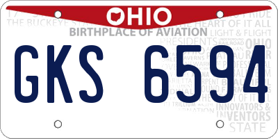 OH license plate GKS6594