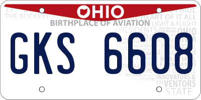 OH license plate GKS6608