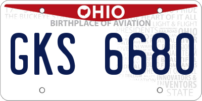OH license plate GKS6680