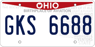 OH license plate GKS6688