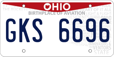OH license plate GKS6696