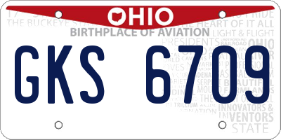 OH license plate GKS6709