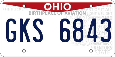 OH license plate GKS6843