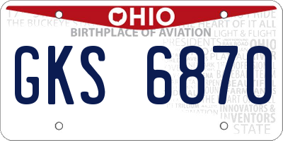 OH license plate GKS6870