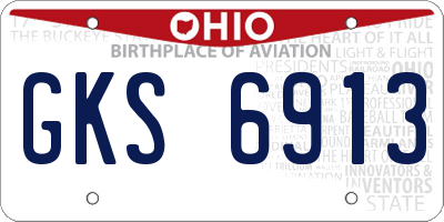 OH license plate GKS6913