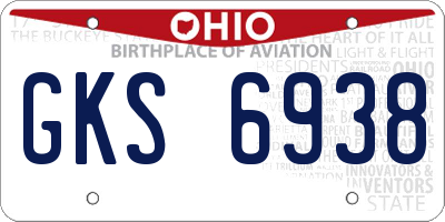 OH license plate GKS6938