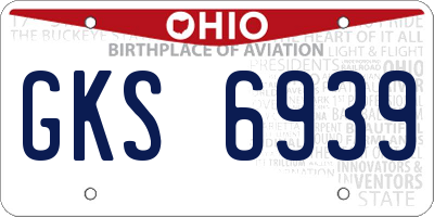 OH license plate GKS6939