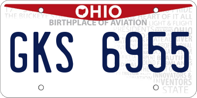 OH license plate GKS6955
