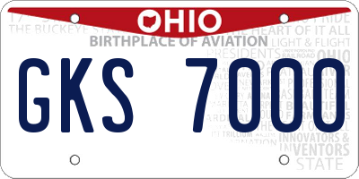 OH license plate GKS7000