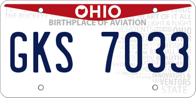 OH license plate GKS7033