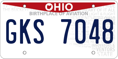 OH license plate GKS7048