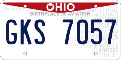 OH license plate GKS7057