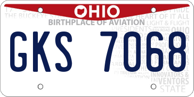 OH license plate GKS7068