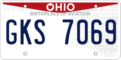 OH license plate GKS7069