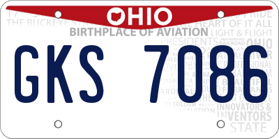 OH license plate GKS7086