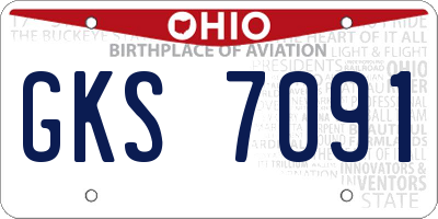 OH license plate GKS7091
