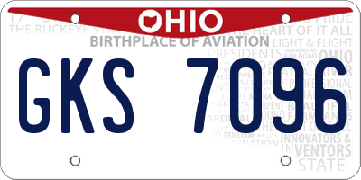 OH license plate GKS7096