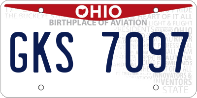 OH license plate GKS7097