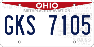 OH license plate GKS7105