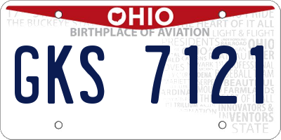 OH license plate GKS7121