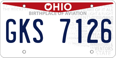 OH license plate GKS7126