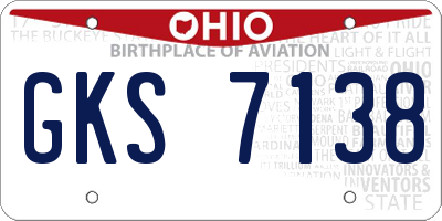 OH license plate GKS7138