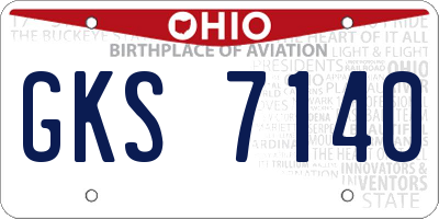 OH license plate GKS7140