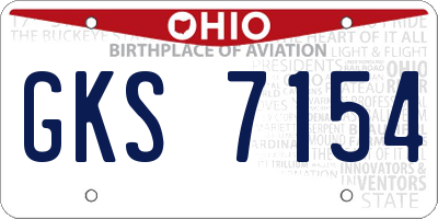 OH license plate GKS7154