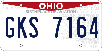 OH license plate GKS7164
