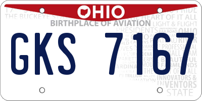 OH license plate GKS7167
