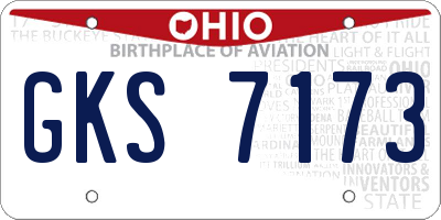 OH license plate GKS7173