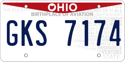 OH license plate GKS7174