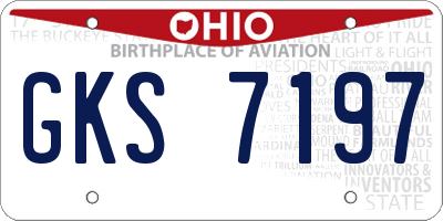 OH license plate GKS7197