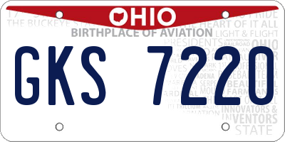 OH license plate GKS7220
