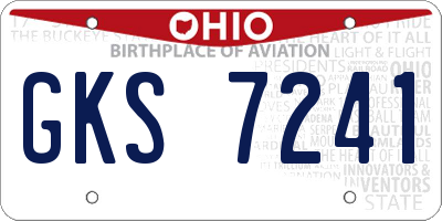 OH license plate GKS7241