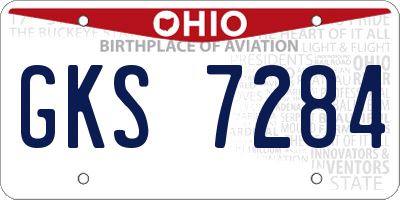 OH license plate GKS7284
