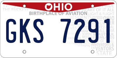 OH license plate GKS7291