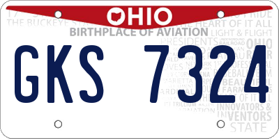 OH license plate GKS7324