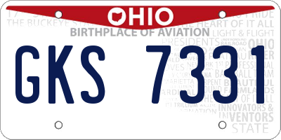 OH license plate GKS7331