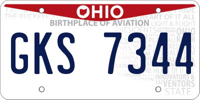 OH license plate GKS7344