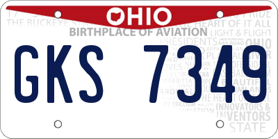 OH license plate GKS7349