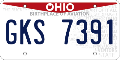 OH license plate GKS7391