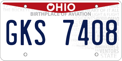 OH license plate GKS7408
