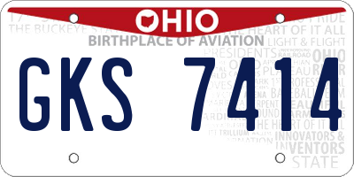 OH license plate GKS7414