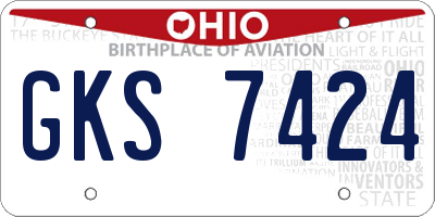 OH license plate GKS7424