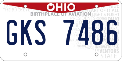 OH license plate GKS7486