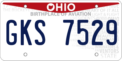 OH license plate GKS7529